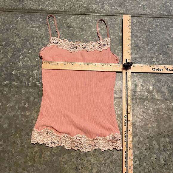 Vintage Y2K Abercrombie Lace Cami Tank Top XS Bundle Pink Cream Spaghetti Strap - Picture 9 of 11